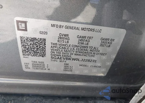 2020 Buick Enclave Premium z USA, uszkodzony, nr VIN 5GAEVBKW0LJ228231